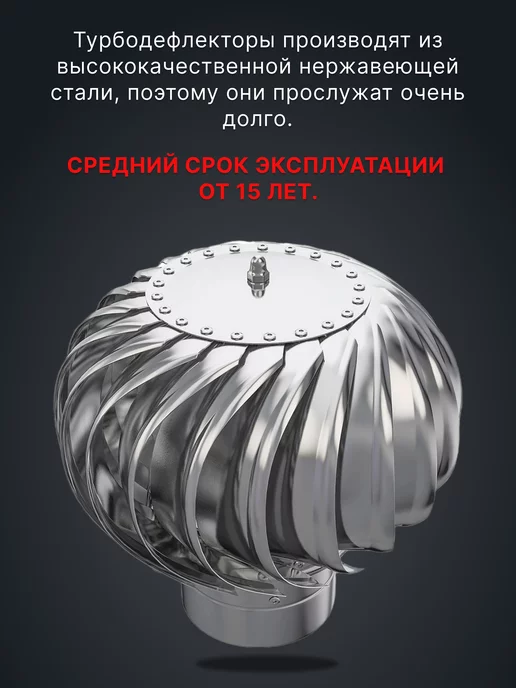 ЭРА Турбодефлектор 150 вентиляционный на крышу оцинкованный ТД, серый, фото 5