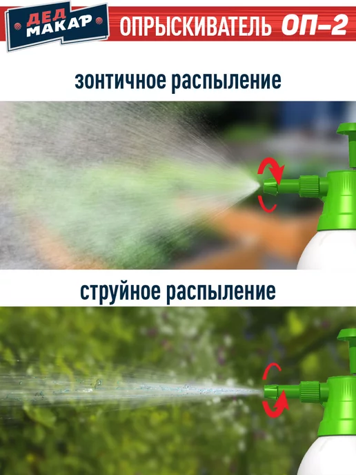 ДЕД МАКАР опрыскиватель ручной для дома и сада 2 литра, вариант, фото 7