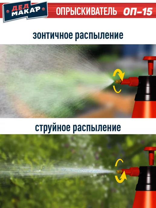 ДЕД МАКАР опрыскиватель ручной для дома и сада 1,5 литра, 1,5 л, фото 7