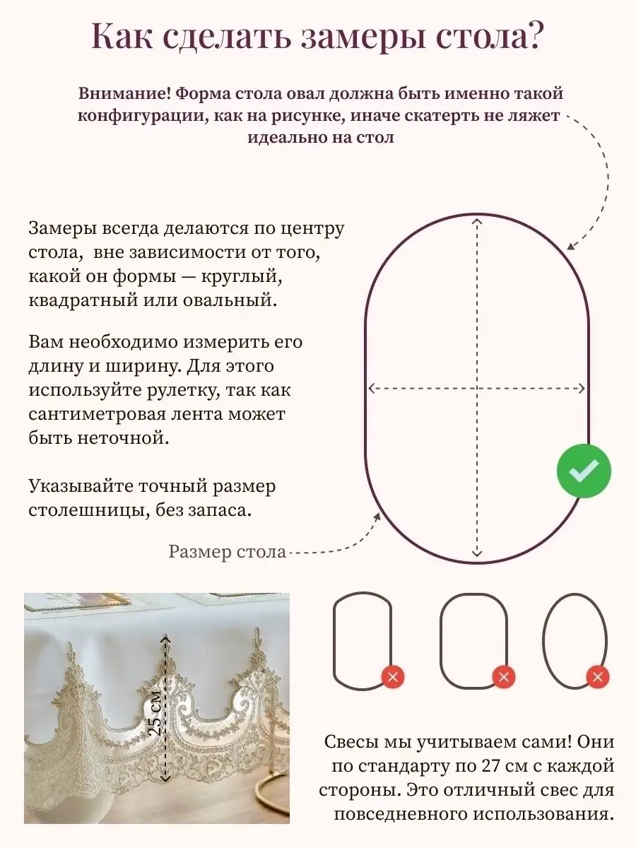 Размер скатерти на стол – как выбрать