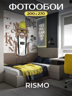 Фотообои детские флизелиновые 200х270 Кот Кирпич Rismo 71683224 купить за 1 551 ₽ в интернет‑магазине Wildberries