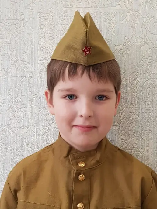 ВоенторгCity Пилотка военная детская со звездой, серый, фото 2