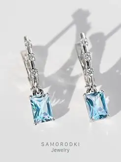 Серьги серебряные с натуральным топазом и фианитами SamoroDki Jewelry 71688187 купить за 2 476 ₽ в интернет-магазине Wildberries