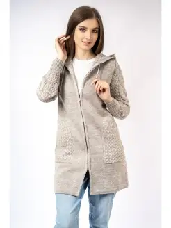 Кардиган на молнии теплый в больших размерах ANRI knitwear 71707052 купить за 4 191 ₽ в интернет-магазине Wildberries