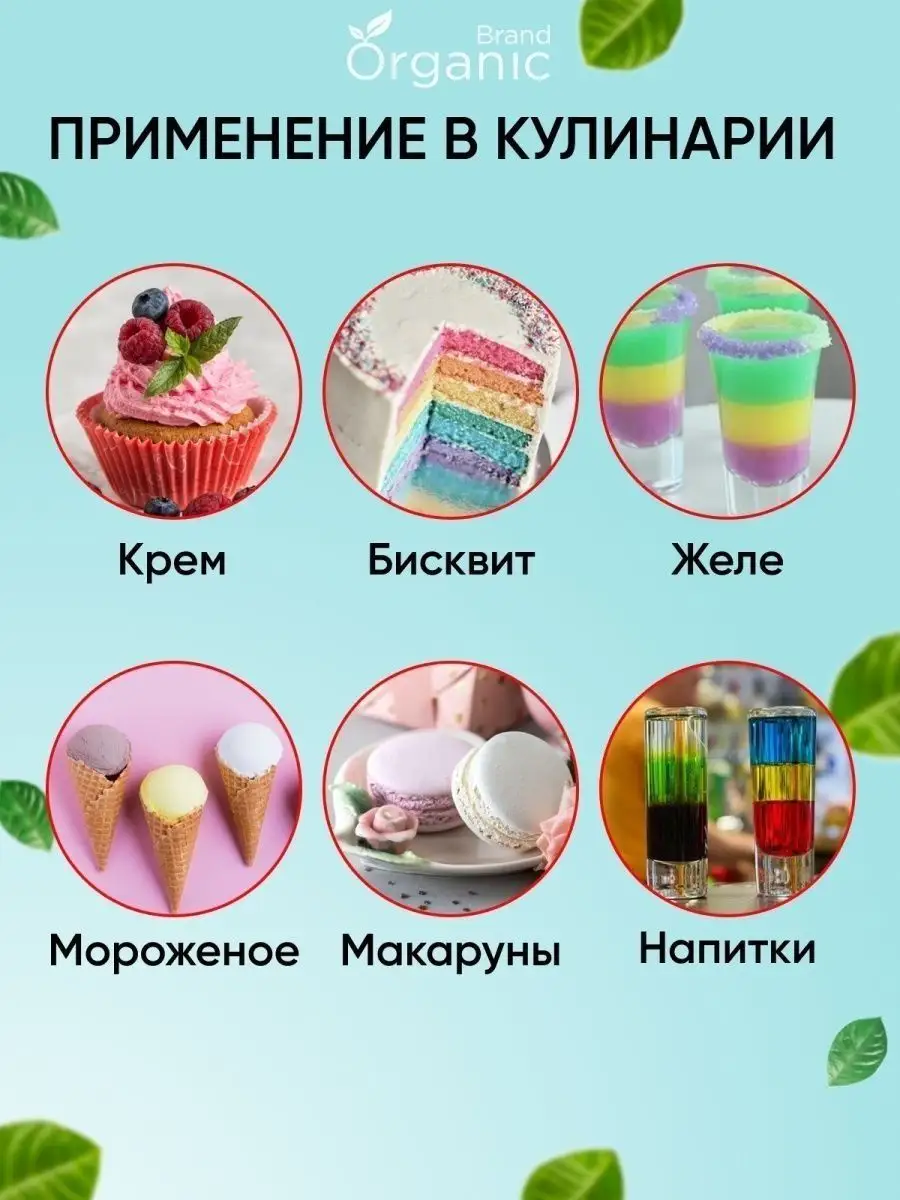 Набор пищевых красителей 12 шт ORGANIC BRAND 71736930 купить за 590 ₽ в  интернет-магазине Wildberries