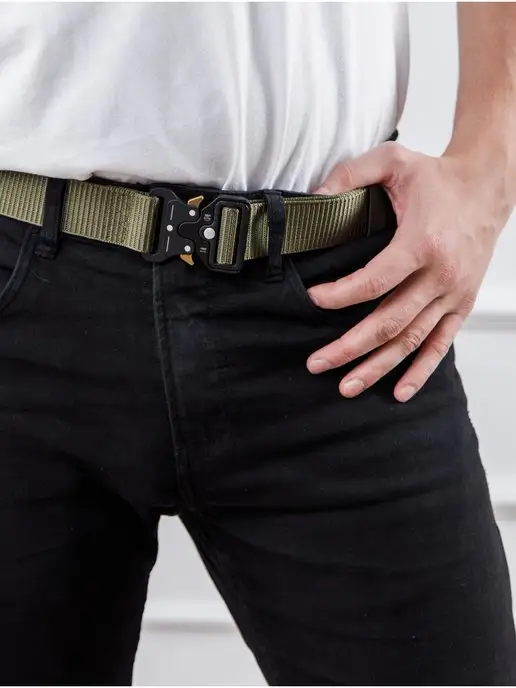 Awengo Belts Ремень тактический кобра стропа хаки, зеленый, фото 3