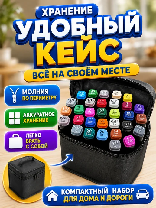Фломастеры для скетчинга Фломастеры двухсторонние для скетчинга 60 цветов, 24 цв., фото 4
