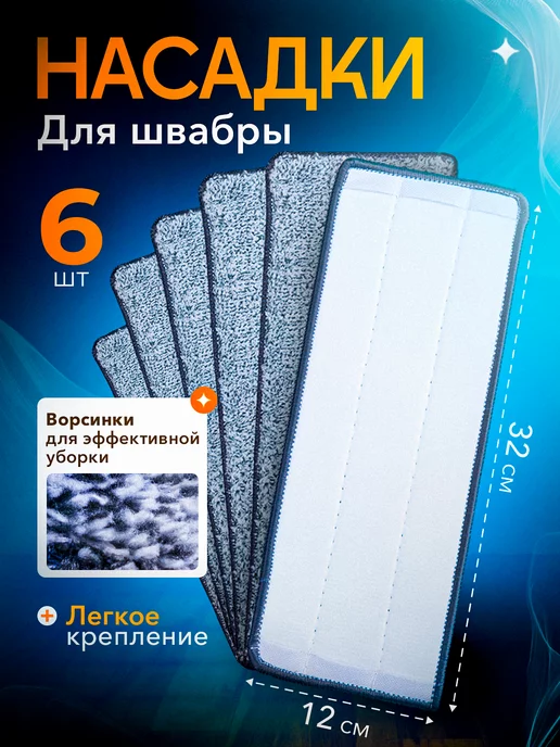 Daff Home Насадка для швабры 32*12 см сменная из микрофибры