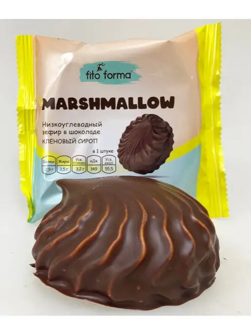 Fito Forma Низкоуглеводный зефир в шоколаде Кленовый сироп 40 г 2, 40 г, фото 3