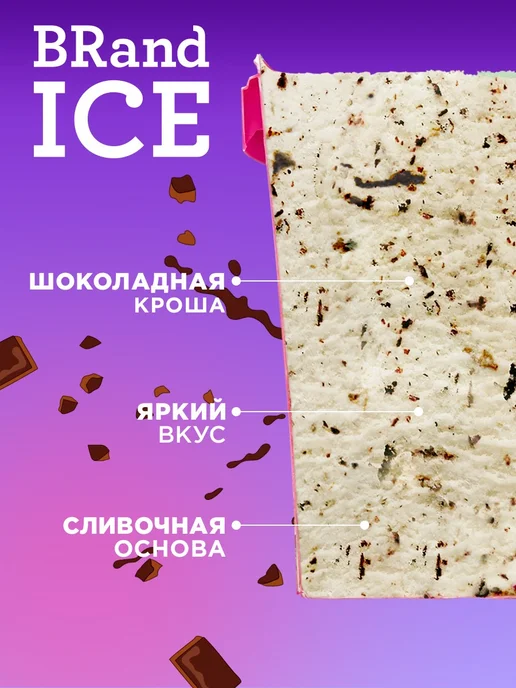 BrandIce Мороженое Микс Мятное, Шоколадная крошка, Клубничное. 3 шт, 3 шт, фото 3