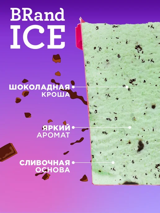 BrandIce Мороженое Микс Мятное, Шоколадная крошка, Клубничное. 3 шт, 3 шт, фото 4