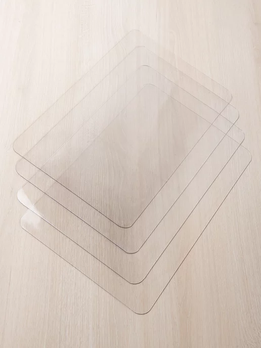 Decojoy Плейсматы, подставки под горячее 30x45см прозрачные 4шт, 30x45 см, 4 шт, фото 5