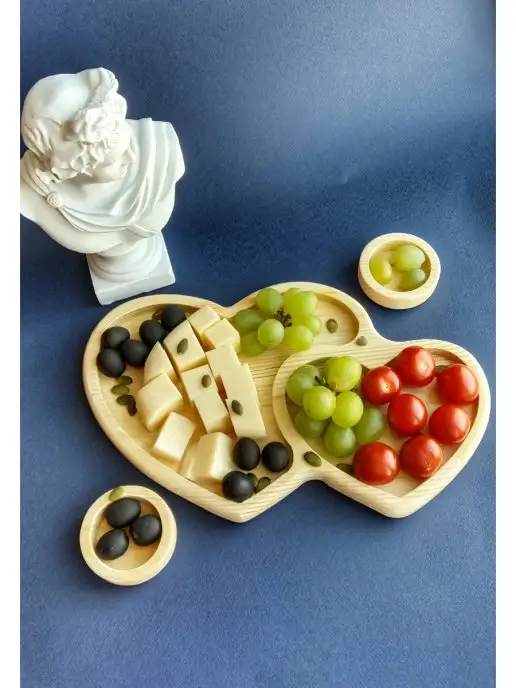 SK WOOD FOR KITCHEN Менажница деревянная сердце, белый