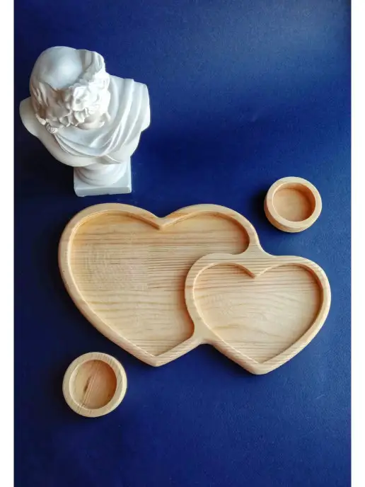 SK WOOD FOR KITCHEN Менажница деревянная сердце, белый, фото 2