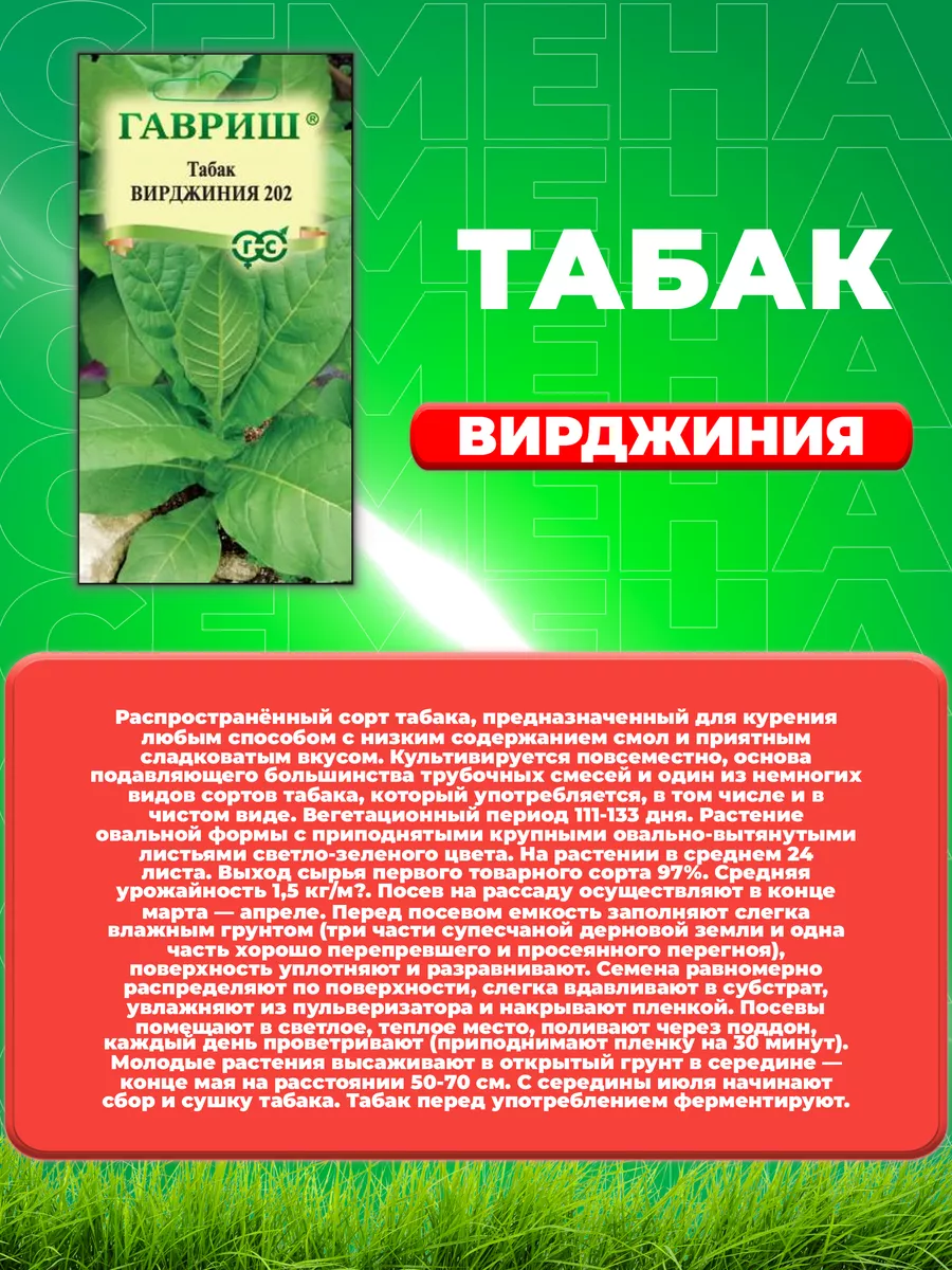 Табак курительный Вирджиния 0,01 г DH Гавриш 71983891 купить за 187 ₽ в  интернет-магазине Wildberries